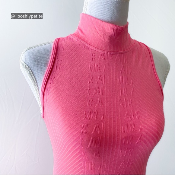Nike XS hot pink sleeveless mock neck bodycon midi dress - Picture 5 of 16
